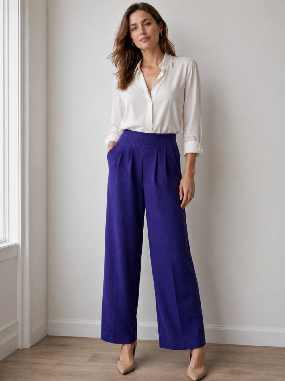 St John Santana Knit Trousers Pants Purple Quiet Luxury Vintage Retro 4